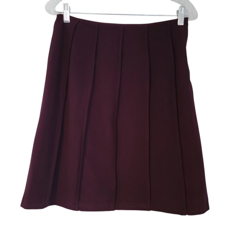 Versailles Skirt Dark Wine Pleated Side Zip Vintage Size 8 Career Classic